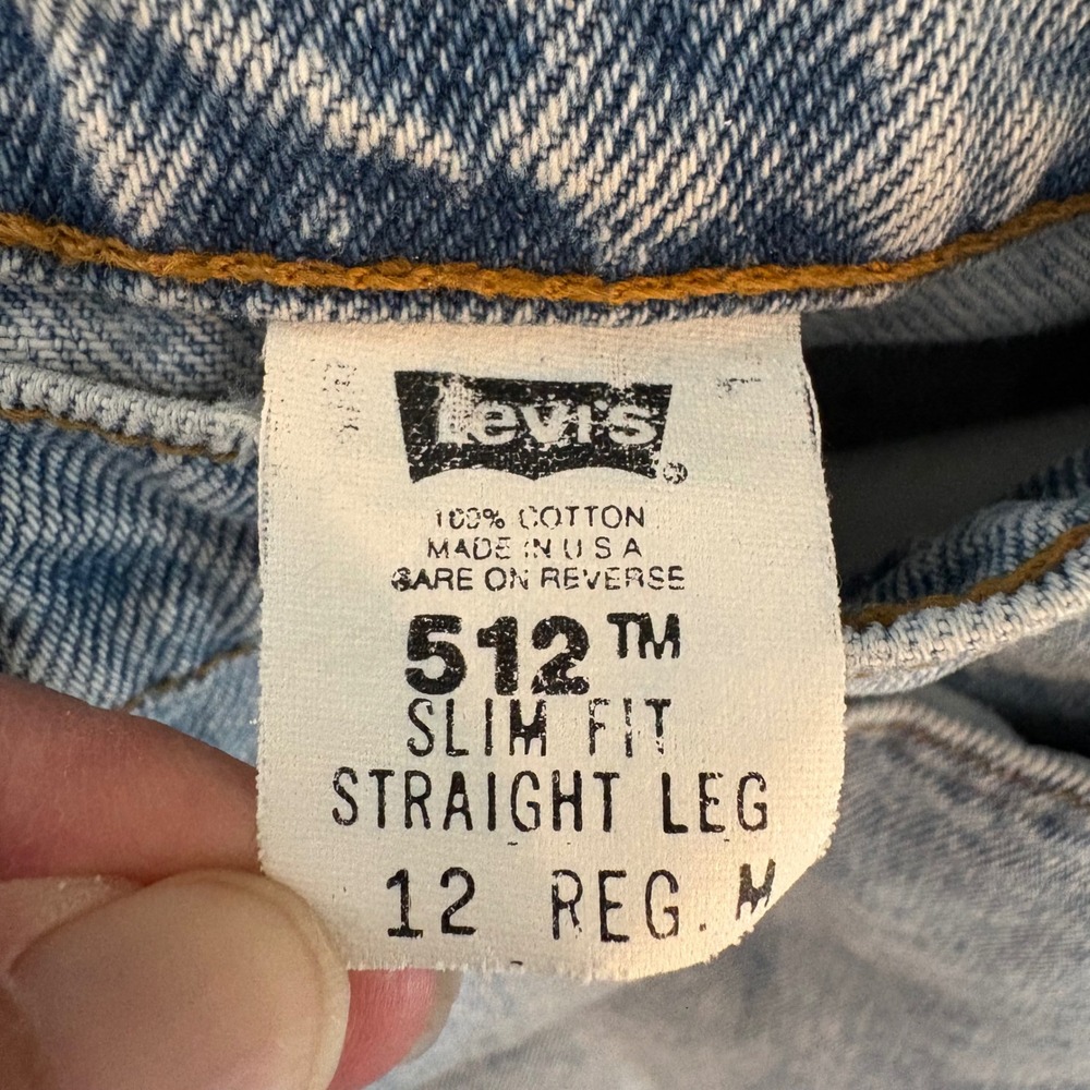Vintage 1998 Levi's 512 Jeans Women's 12 29x31 USA Made Light Wash Slim Straight - Picture 3 of 16